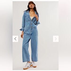 Levi's Light Blue Wide Leg Denim Jumpsuit